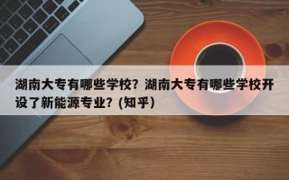 湖南大专有哪些学校？湖南大专有哪些学校开设了新能源专业？(知乎）