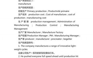 生产用英语怎么说，生产英语怎么说怎么写？（今日头条已更新）