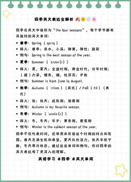在冬天用英语怎么说?冬天用英语怎么说winter?(知乎)-第3张图片-家教网 在冬天用英语怎么说?冬天用英语怎么说winter?(知乎)-第3张图片-家教网